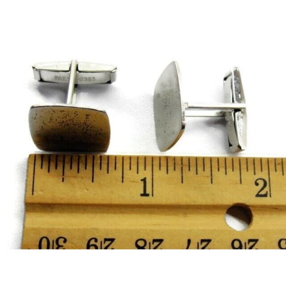 Cufflinks Rough Gradient Texture Sterling Silver 925 Vintage Patina - Picture 6 of 9